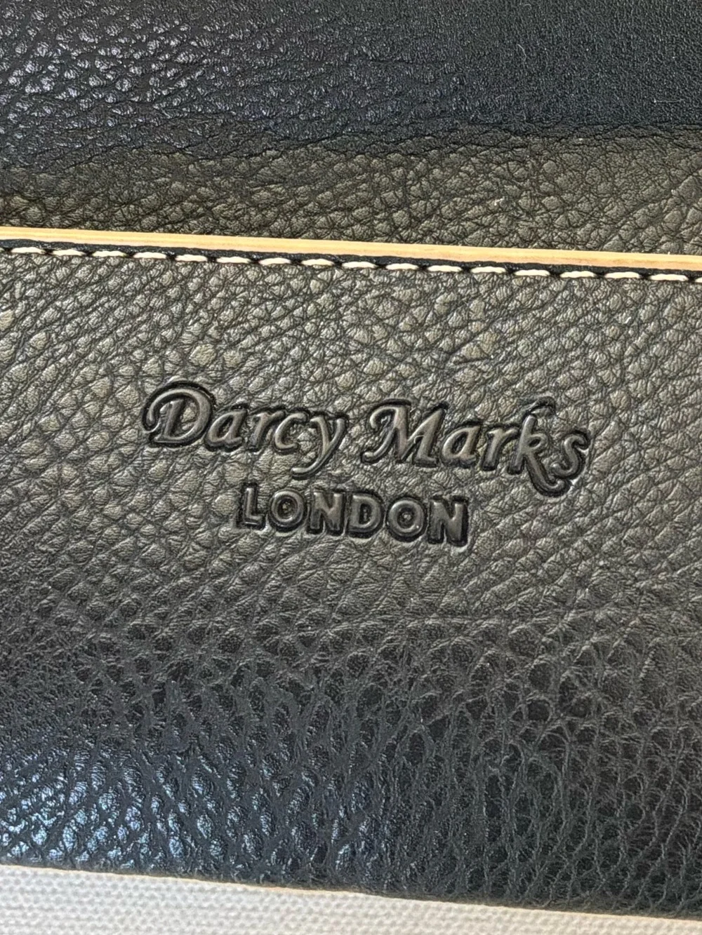 Darcy Marks London Black Faux Leather Satchel Shoulder Bag